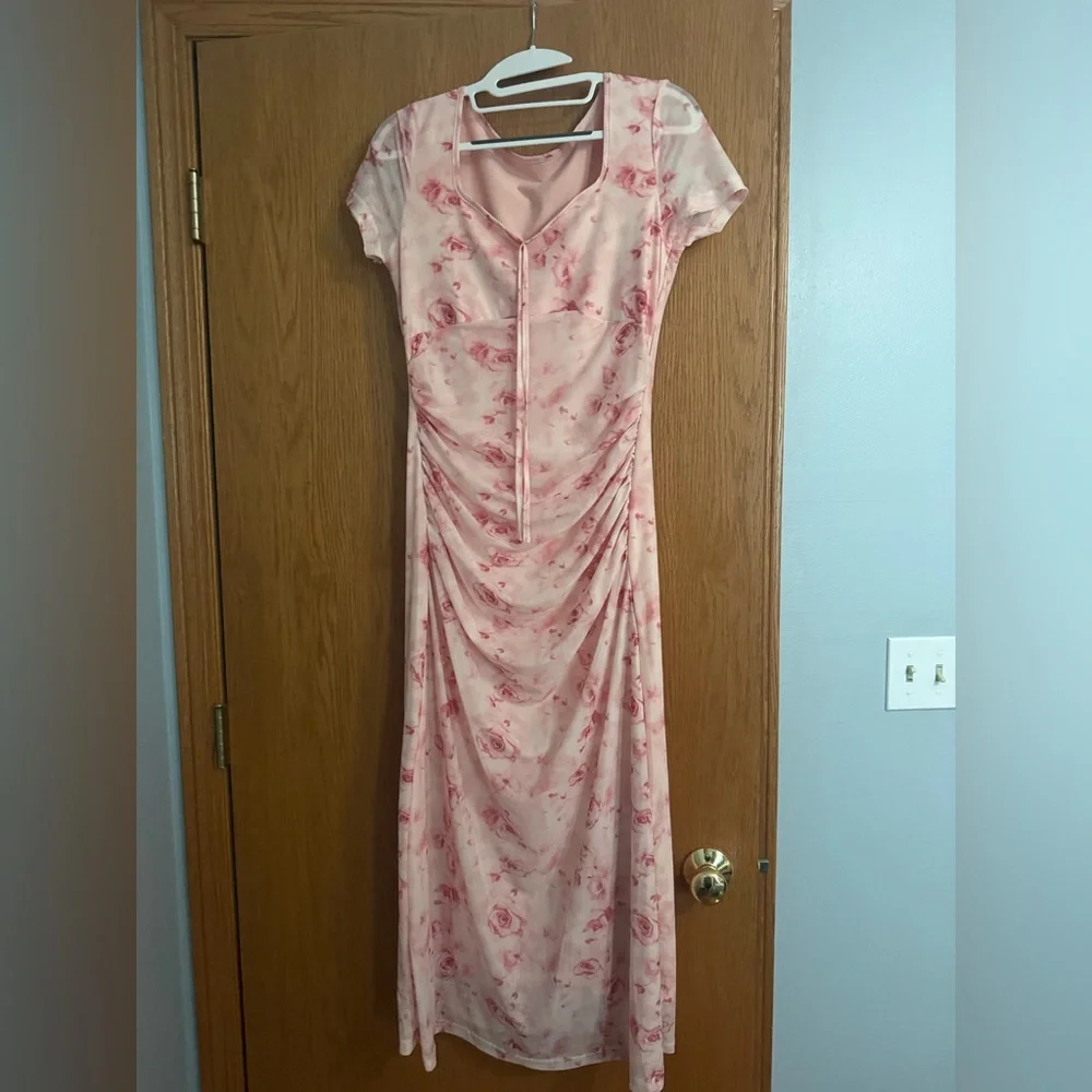 Floral Pink Women's Dress - Shein MEDIUM never worn - Picture 1 of 6